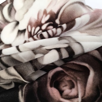 Dark Floral II on Velvet Fabric by designer Ellie Cashman