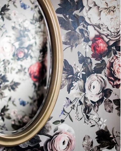 Beige Floral Wallpaper