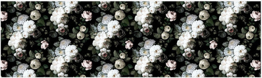 Dark Floral Classic Black Wallpaper Remnant (WxH | 600x175 cm | 236x69") - Ellie Cashman Design