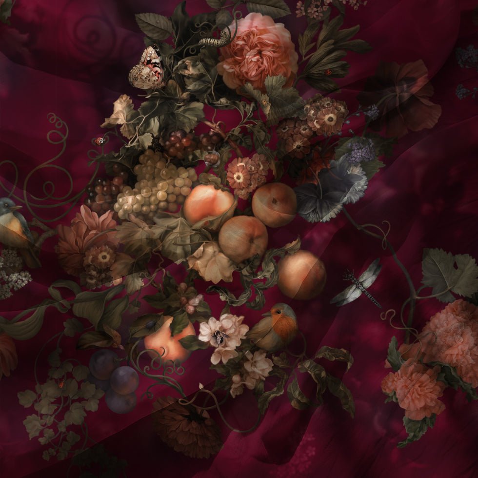 Dark Botanical Fabric - fabric_per_meter - Ellie Cashman Design