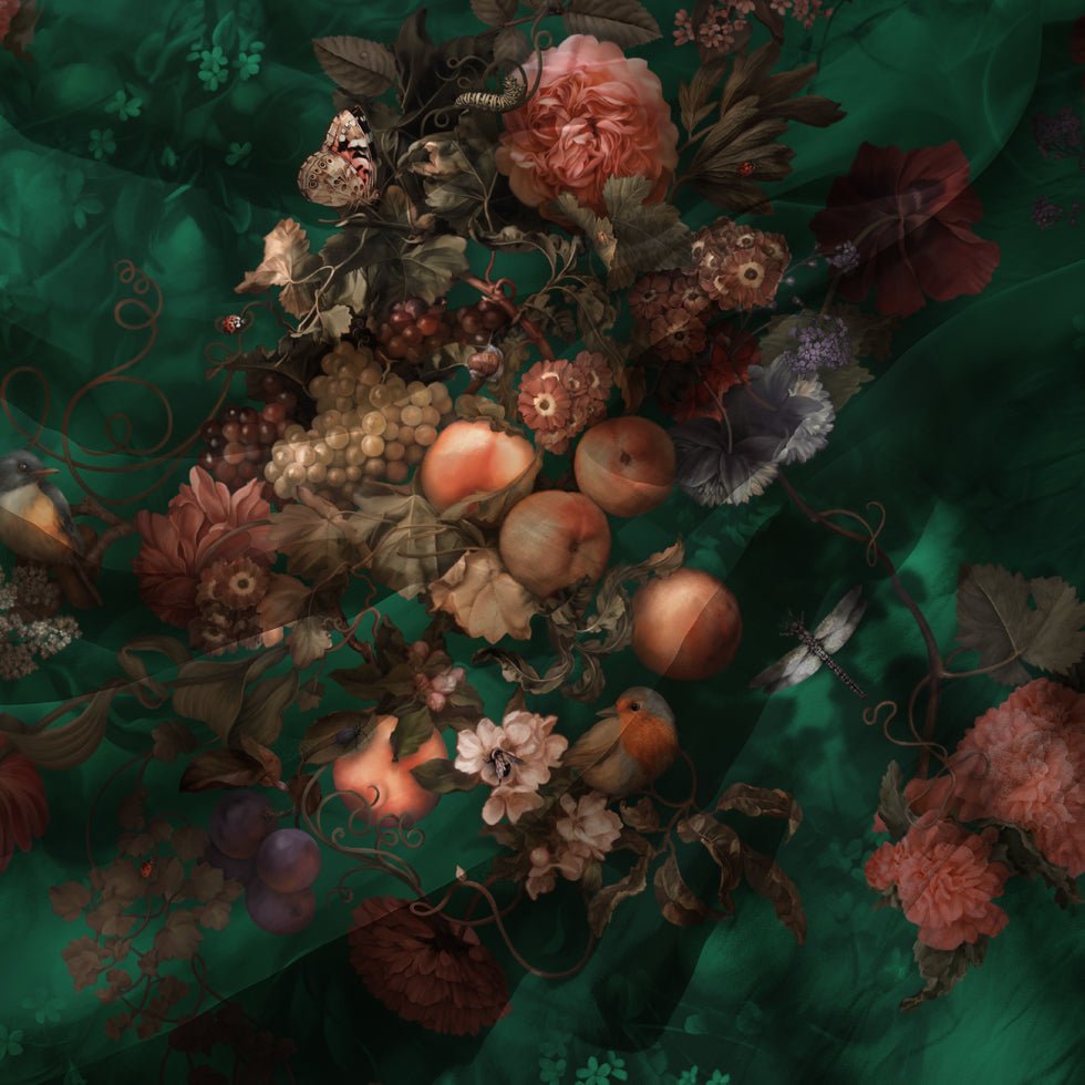 Dark Botanical Fabric - fabric_per_meter - Ellie Cashman Design