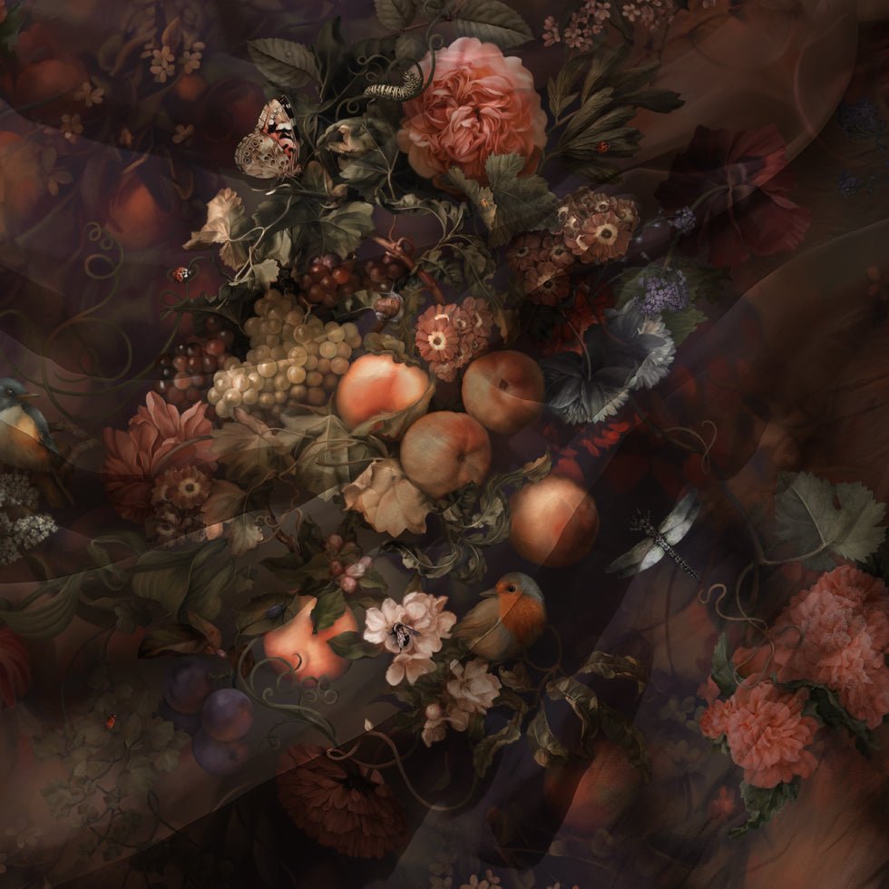 Dark Botanical Fabric - fabric_per_meter - Ellie Cashman Design