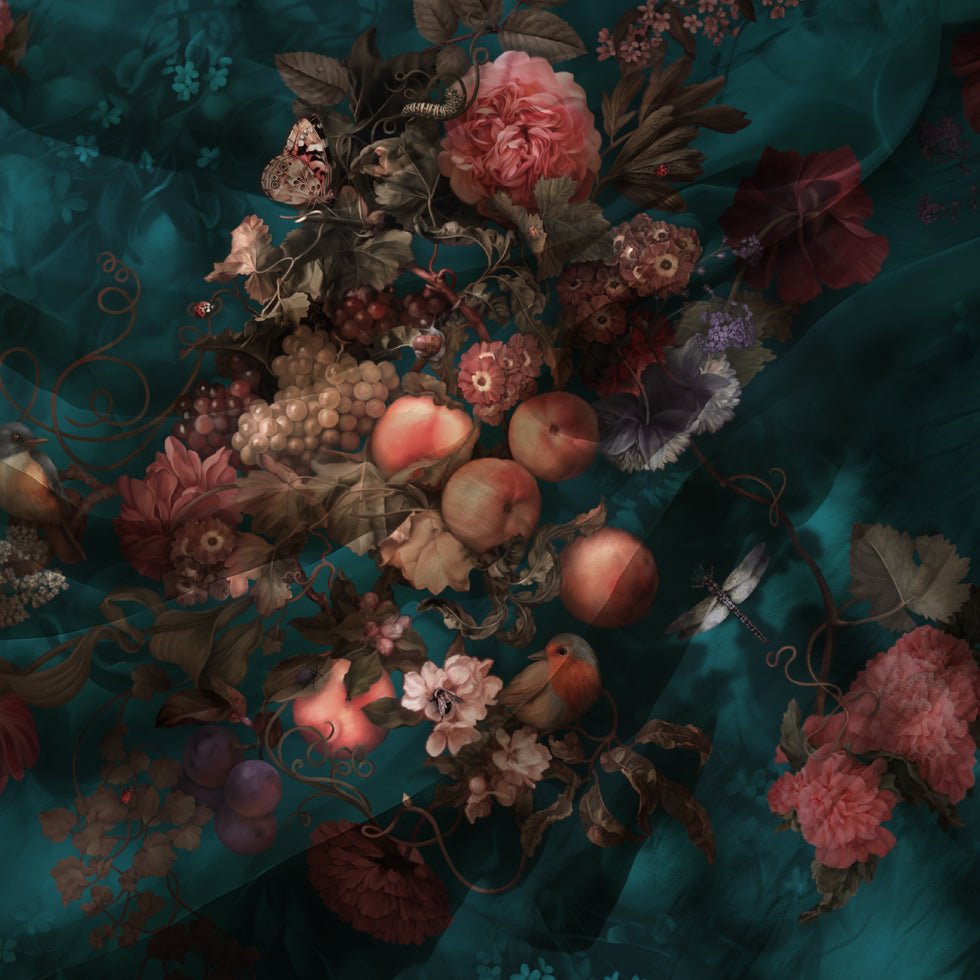 Dark Botanical Fabric - fabric_per_meter - Ellie Cashman Design