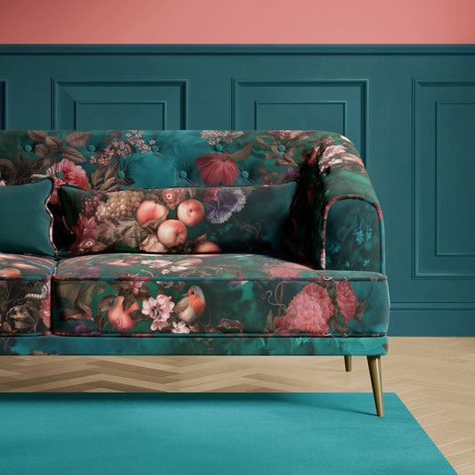 Dark Botanical Fabric Sample - fabric_samples - Ellie Cashman Design
