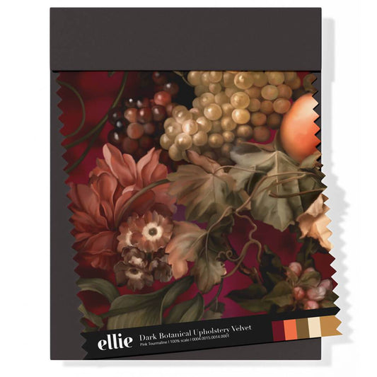 Dark Botanical Fabric Sample - fabric_samples - Ellie Cashman Design