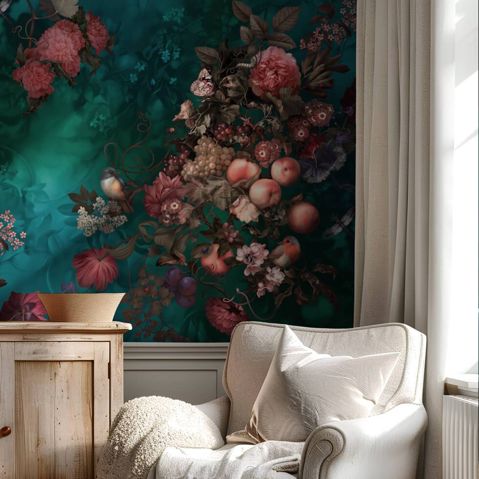 Dark Botanical Wallpaper - wallpaper - Ellie Cashman Design