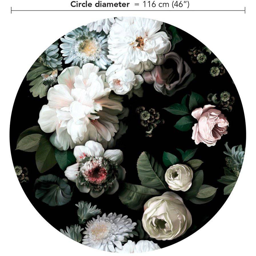 Dark Floral Circle Wallpaper - circle_wallpaper_2 - Ellie Cashman Design
