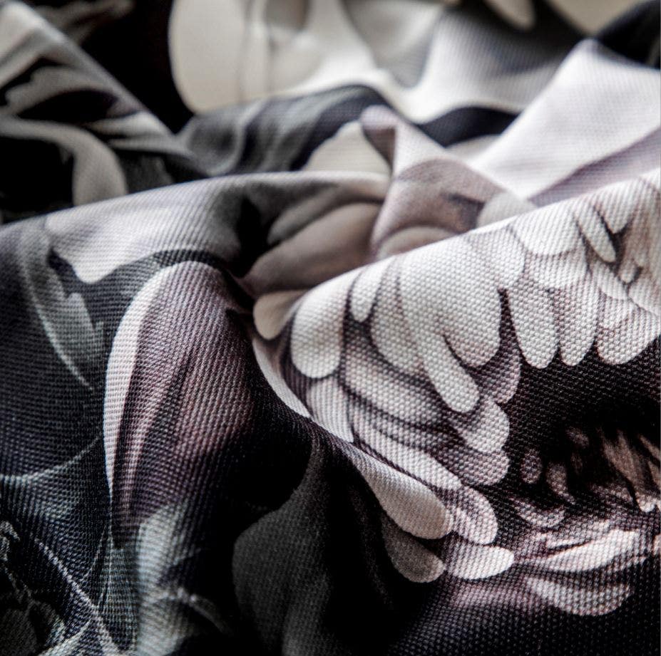 Dark Floral II Black Desaturated on Heavy Cotton Fabric - fabric - Ellie Cashman Design