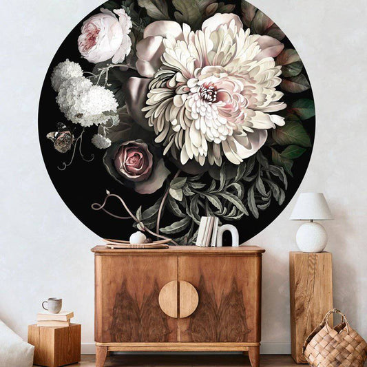 Dark Floral II Circle Wallpaper - circle_wallpaper_2 - Ellie Cashman Design