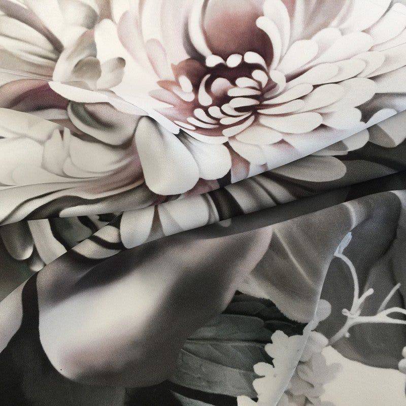 Dark Floral II on Silk Satin Cushion (60 x 40 cm) - cushions - Ellie Cashman Design