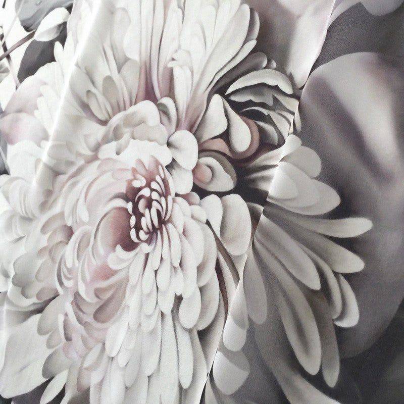 Dark Floral II on Silk Voile Fabric - fabric - Ellie Cashman Design