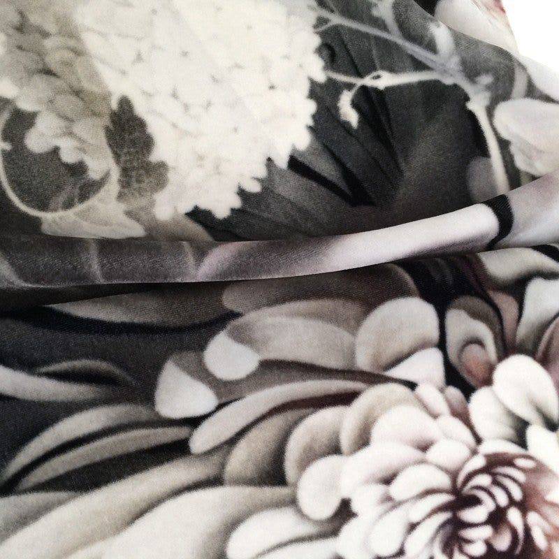Dark Floral II on Velvet Fabric - fabric - Ellie Cashman Design