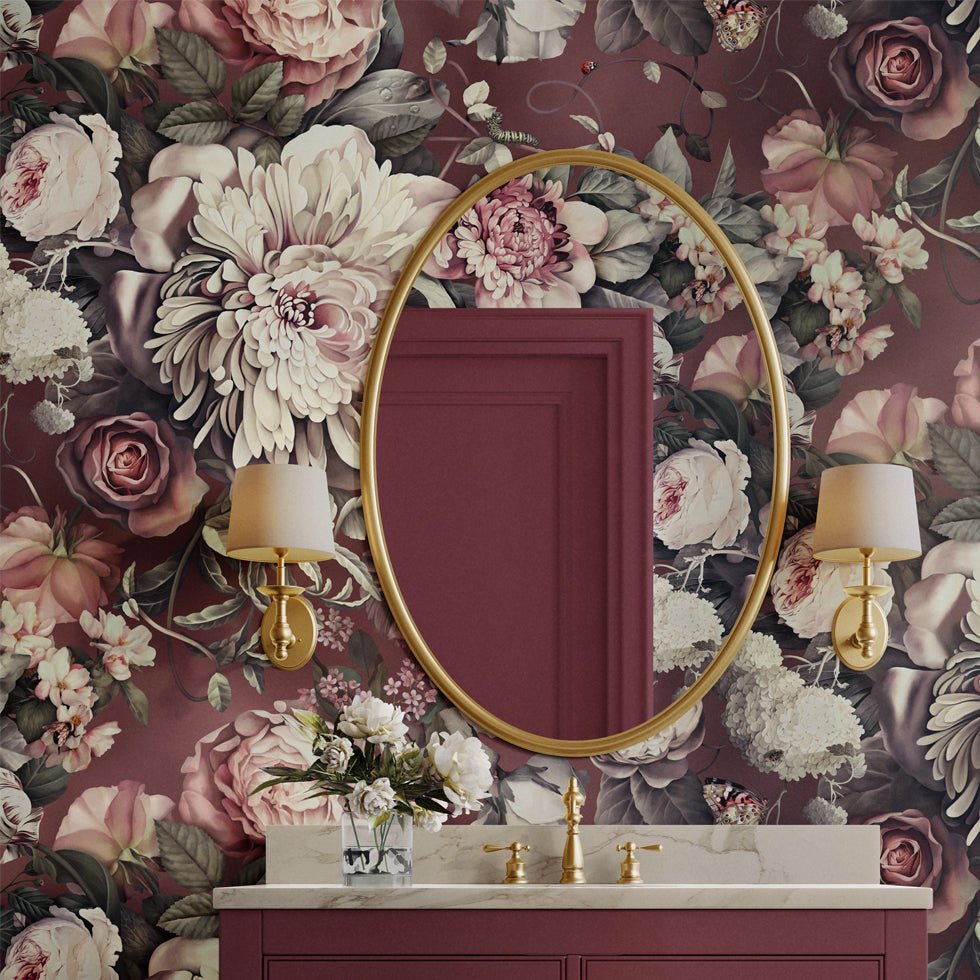 Dark Floral II Wallpaper - wallpaper - Ellie Cashman Design