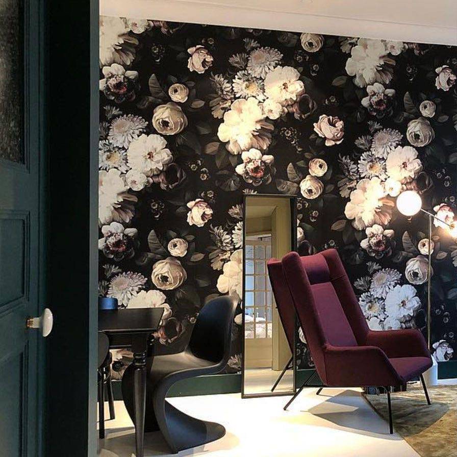Dark Floral Wallpaper - wallpaper - Ellie Cashman Design