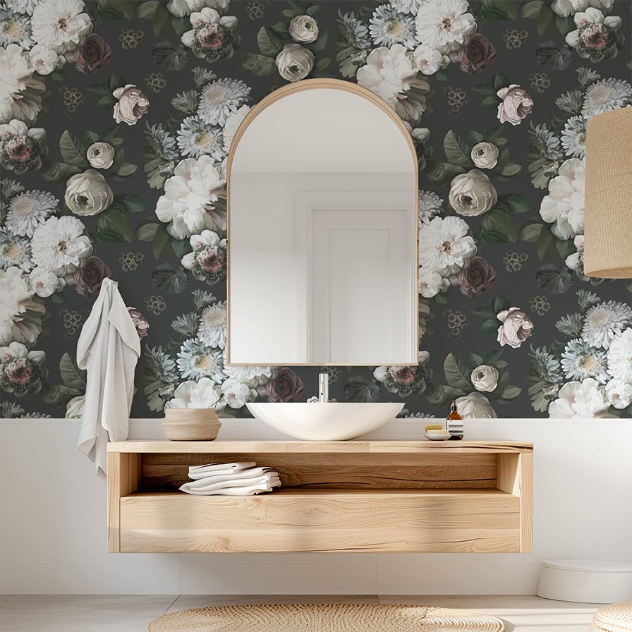 Dark Floral Wallpaper - wallpaper - Ellie Cashman Design
