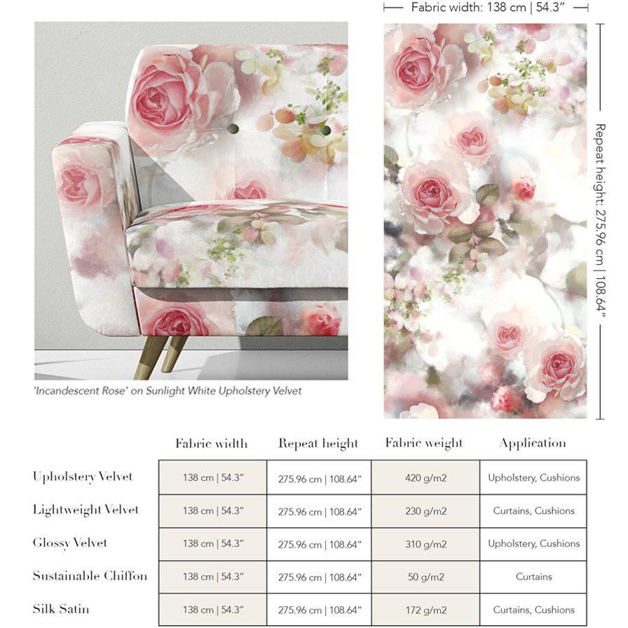 Incandescent Rose Fabric Sample - fabric_samples - Ellie Cashman Design