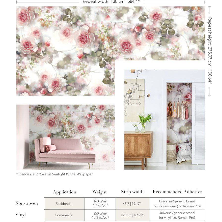 Incandescent Rose Wallpaper - wallpaper - Ellie Cashman Design