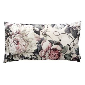 Dark Floral II on Linen Cushion by designer Ellie Cashman
