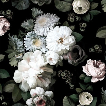 Dark Floral wallpaper by designer Ellie Cashman