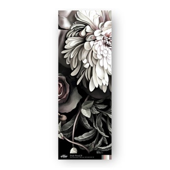 Dark Floral II Black Desaturated Wallpaper Sample