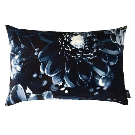 Moonlight Meadow on Velvet Cushion by designer Ellie Cashman