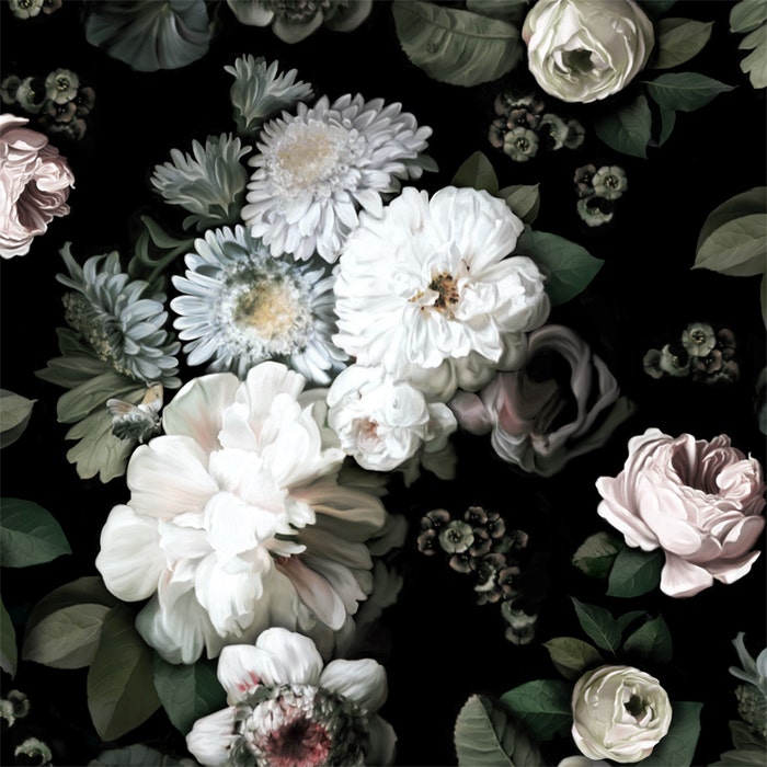 Dark Floral Wallpaper, Black Floral Wallpaper