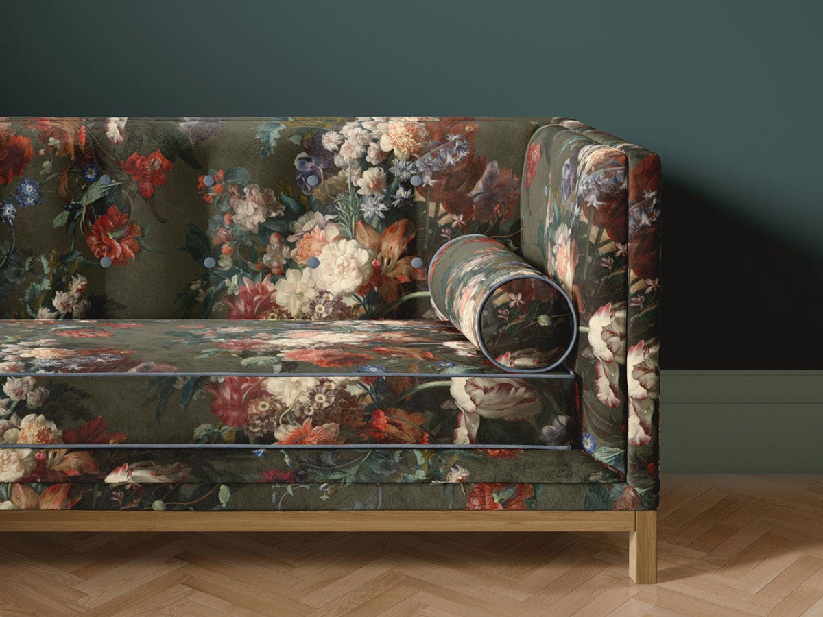 Ellie Cashman Design A Golden Age Upholstery Fabric on chair