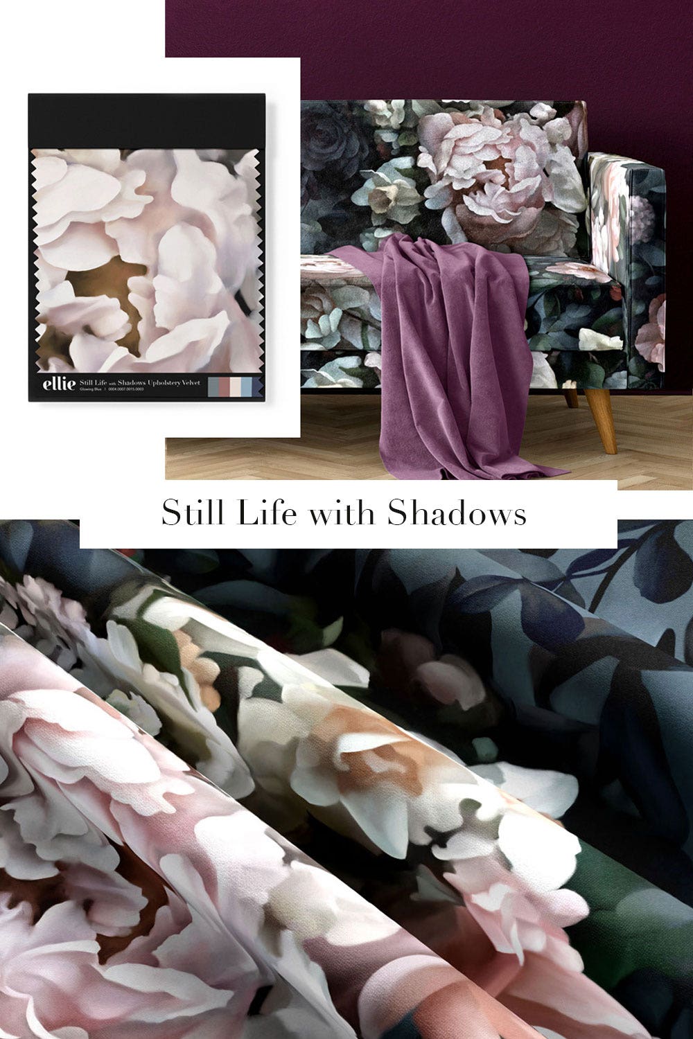 Still Life with Shadows Upholstery Velvet sample