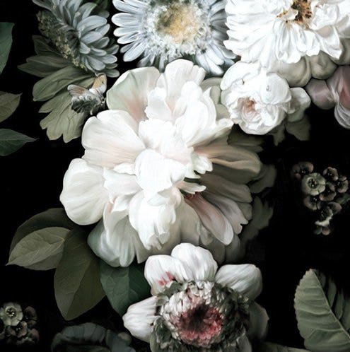 Dark Floral on Silk Satin | Floral Cushion | Ellie Cashman Design
