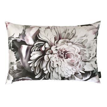 Dark Floral II on Silk Satin Cushion by designer Ellie Cashman
