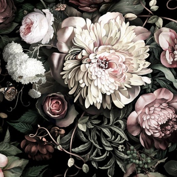 Dark Floral II wallpaper by designer Ellie Cashman