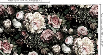 Dark Floral II Wallpaper | Black Floral Wallpaper